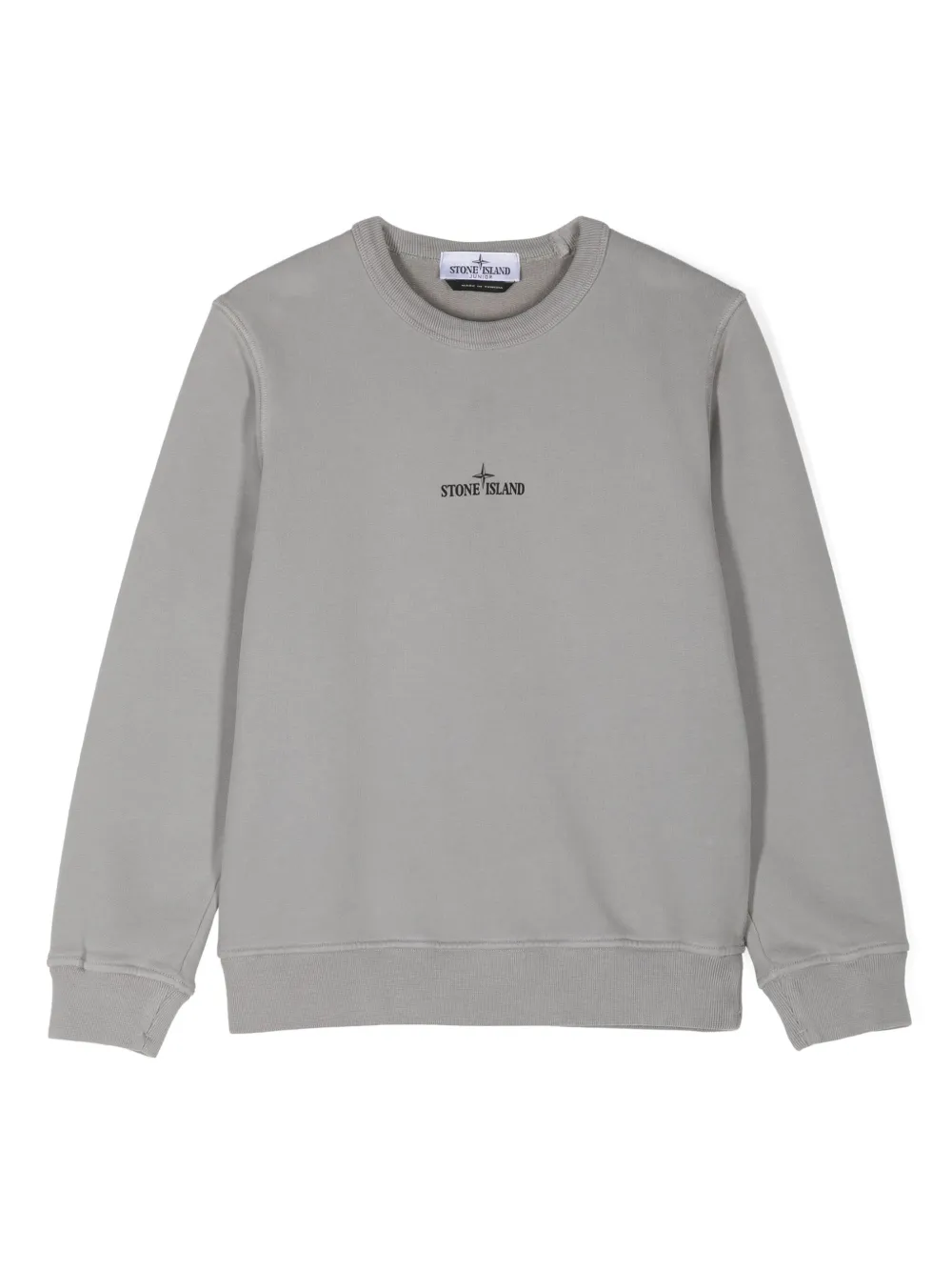 Stone Island Junior logo-print organic-cotton sweatshirt | Grey | Image 1