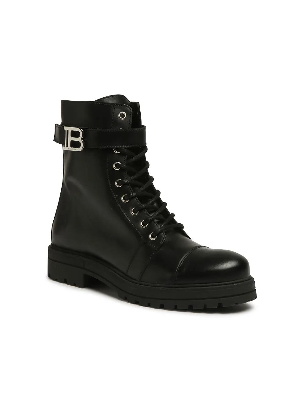 Image 2 of Balmain Kids logo-plaque leather boots