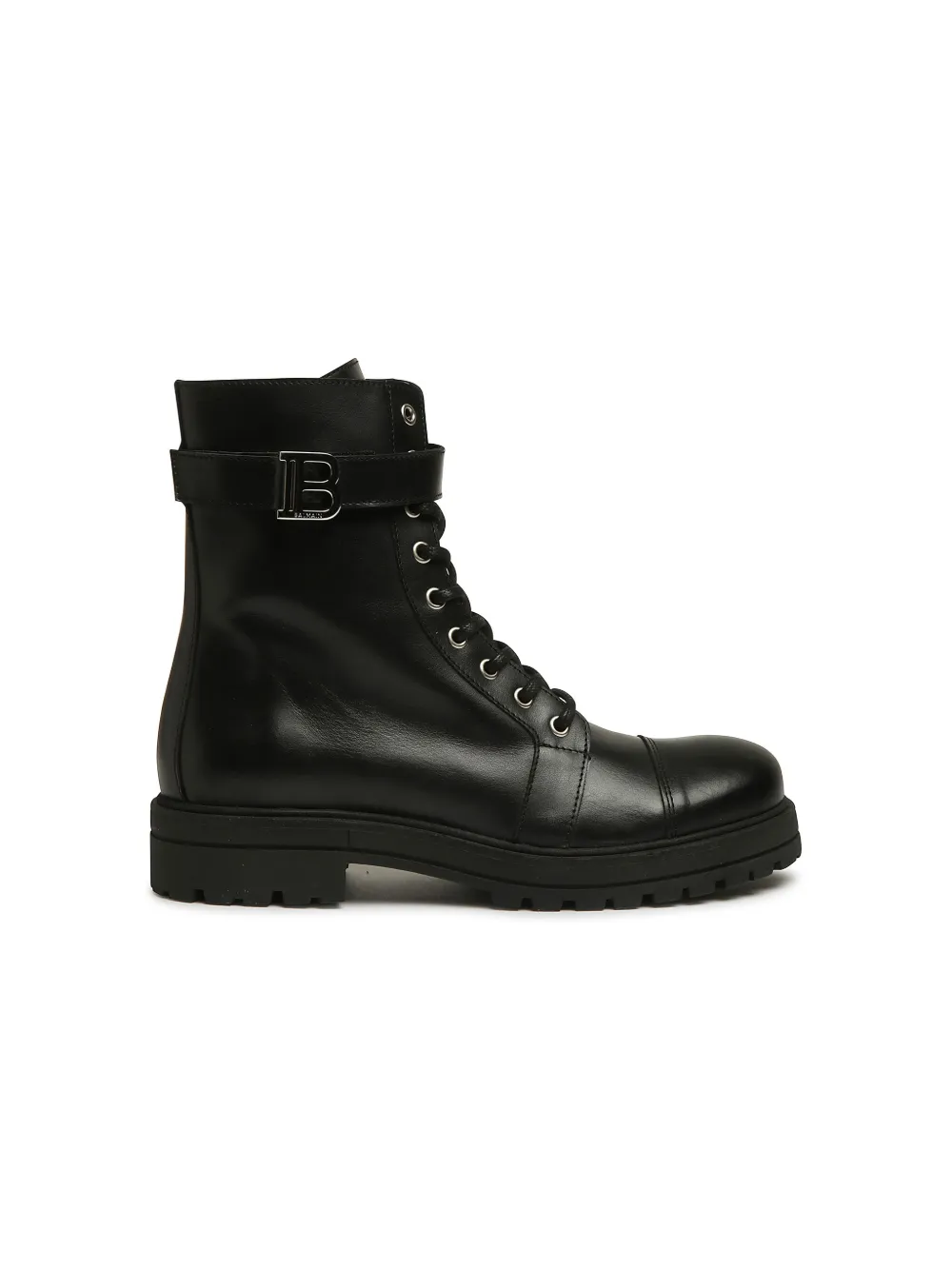 Image 1 of Balmain Kids logo-plaque leather boots