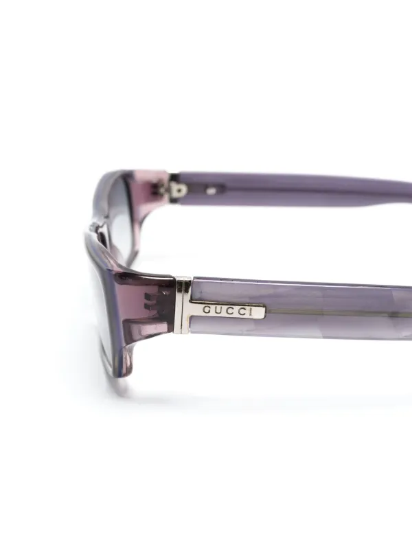 数量は多 Pre-Owned Gucci スクエアフレーム パープル | サングラス 小物