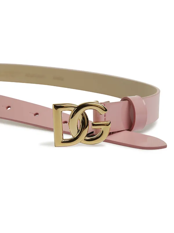 Dolce & Gabbana Kids DG Logo Leather Belt | Pink | FARFETCH BH display picture 1