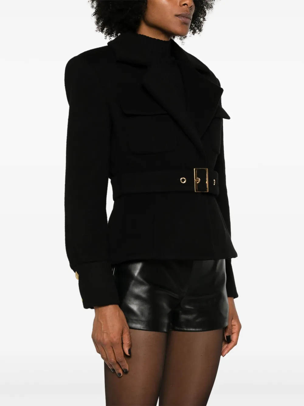 Balmain Jack met gekerfde revers Zwart