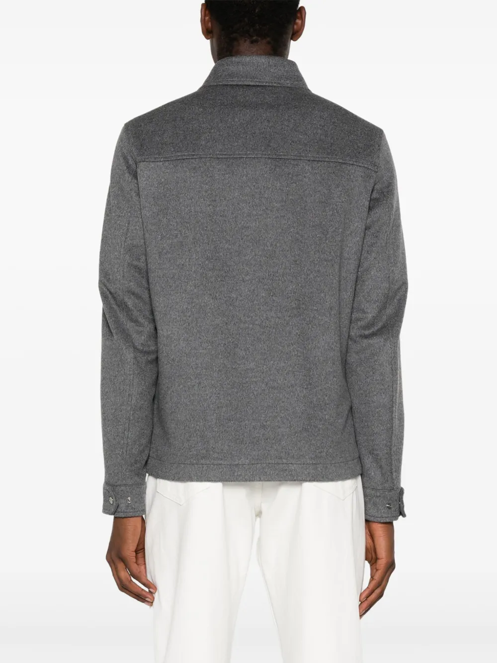 Herno pressstud Brushed Shirt Jacket Grey FARFETCH