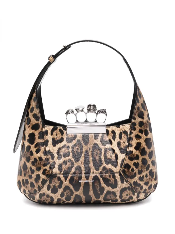 Alexander McQueen Jewelled leopard print Shoulder Bag Neutrals FARFETCH CA