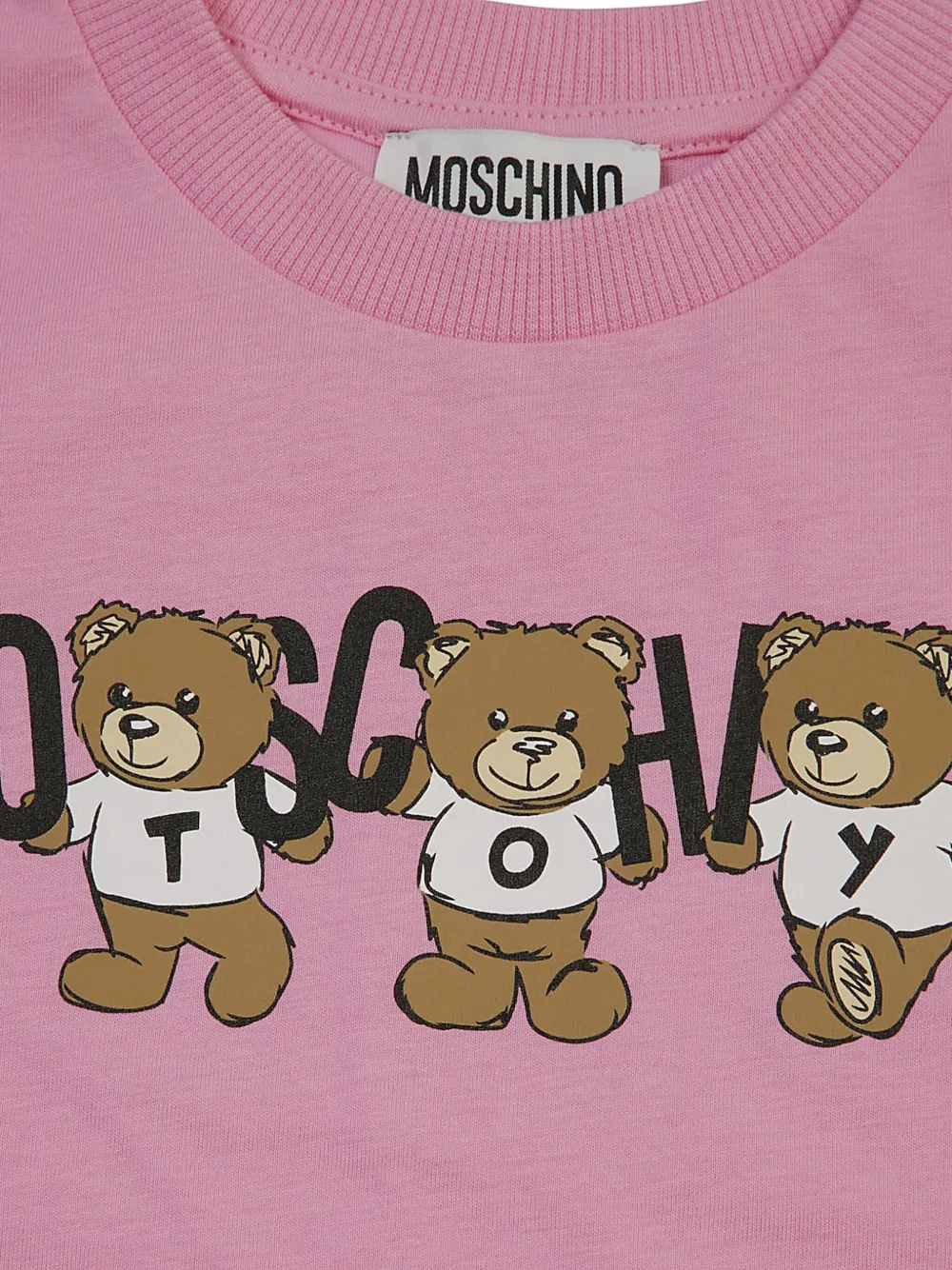 Moschino Kids T-shirt met teddybeerprint Roze