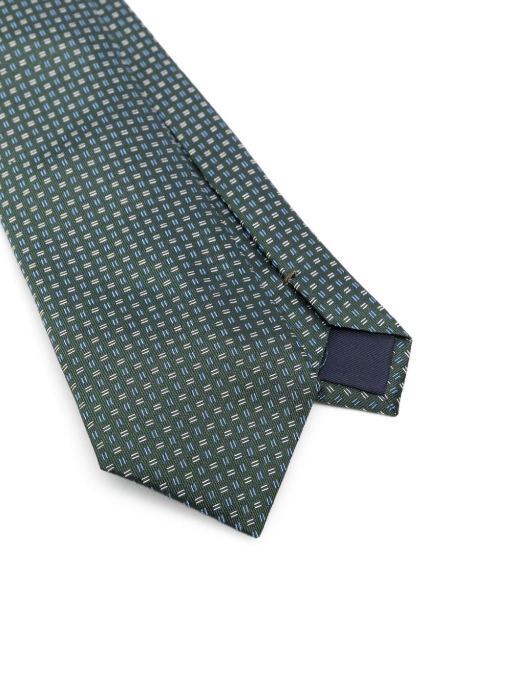 Corneliani Stropdas met geometrisch jacquard - Blauw