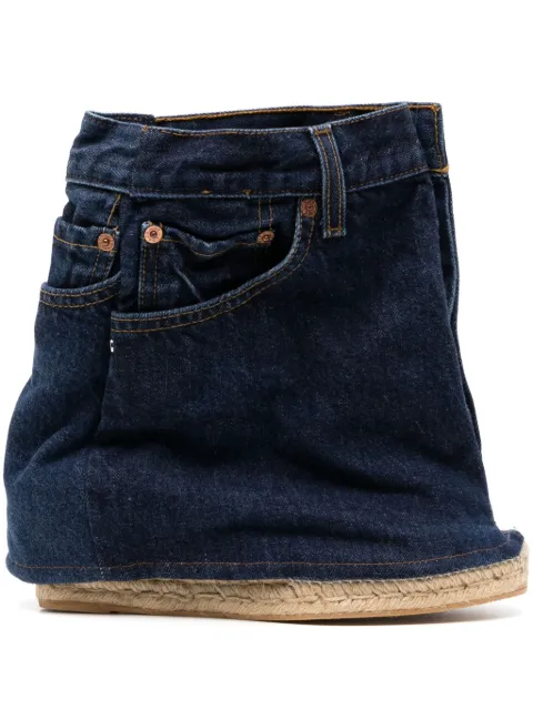 Bless denim wedge-heel espadrilles