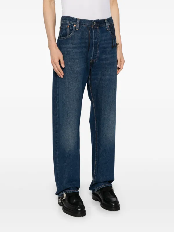 Bless x Levi's zip-detail Cotton Jeans | Blue | FARFETCH