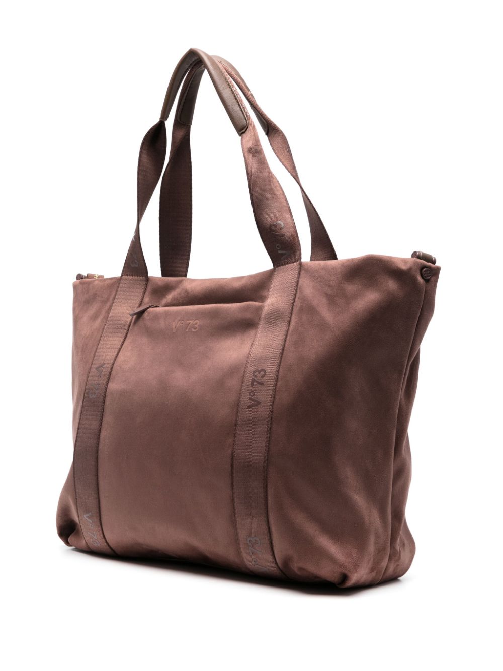 Shop V73 Tonal Suede Tote Bag In Brown