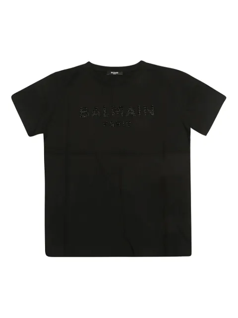 Balmain Kids logo-lettering cotton T-shirt
