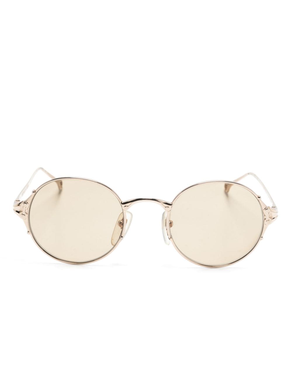 Pre-owned Gianfranco Ferre Round-frame Sunglasses In Gold