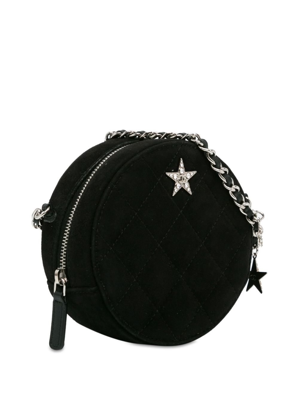 CHANEL 2019 Suede Cocostellar Round Clutch on Chain crossbody bag Women