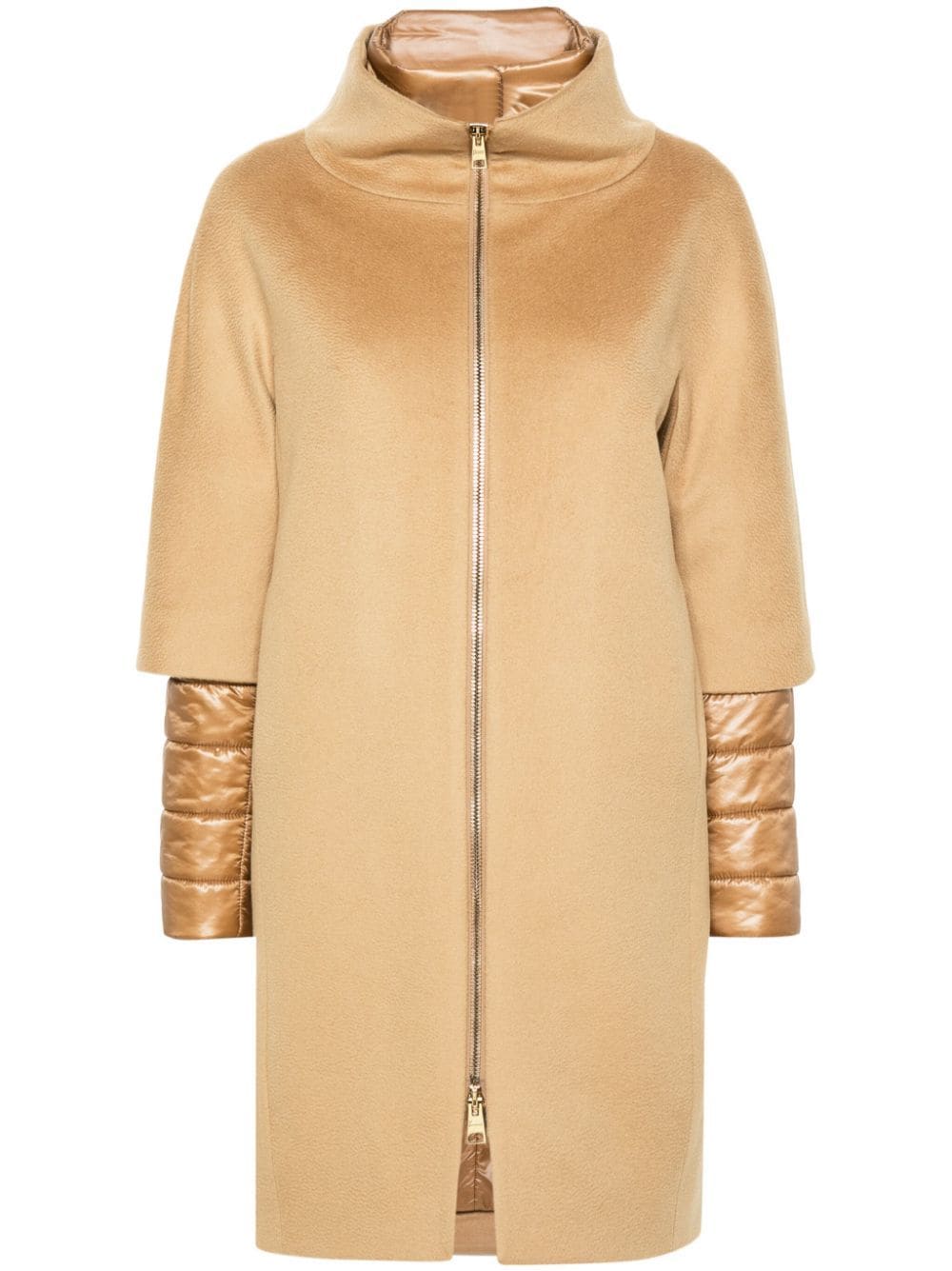 Herno Detachable-panels Virgin-wool Coat In Neutrals