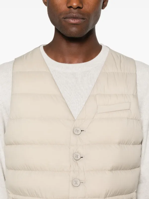 Herno Vネック ダウンベスト | ブラウン | FARFETCH JP