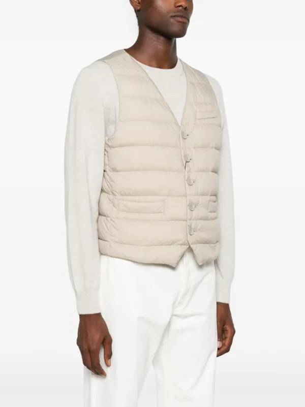 Herno Vネック ダウンベスト | ブラウン | FARFETCH JP