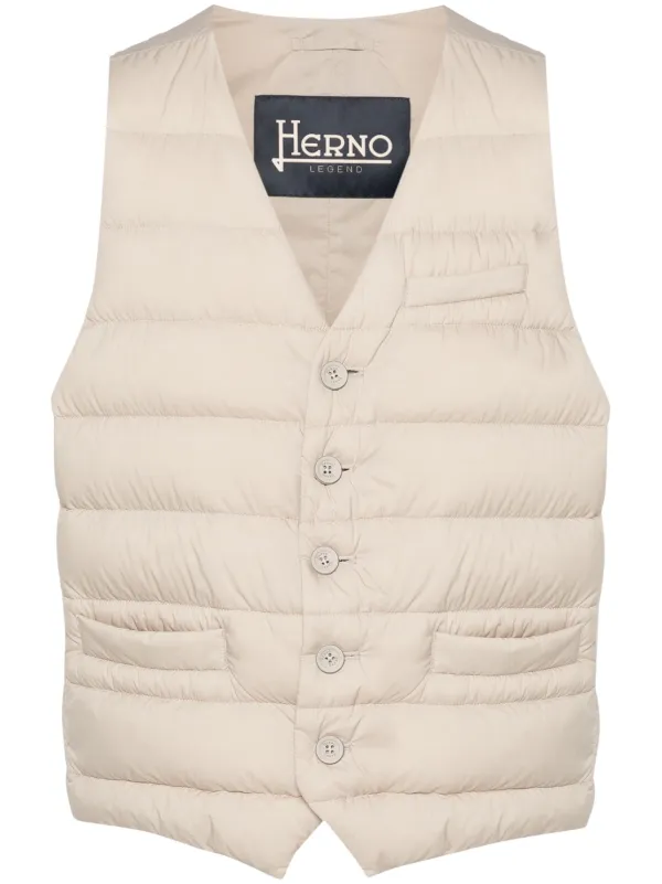 Herno Vネック ダウンベスト | ブラウン | FARFETCH JP