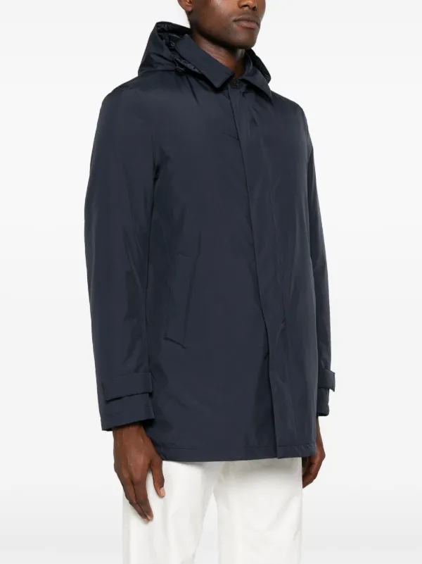 HERNO フーデッドコート ブルーグレー　46 Herno フーデッド ダウンコート | ブルー | FARFETCH JP