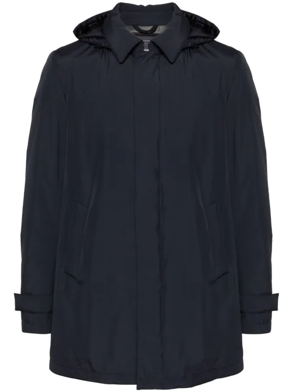 Herno フーデッド ダウンコート | ブルー | FARFETCH JP
