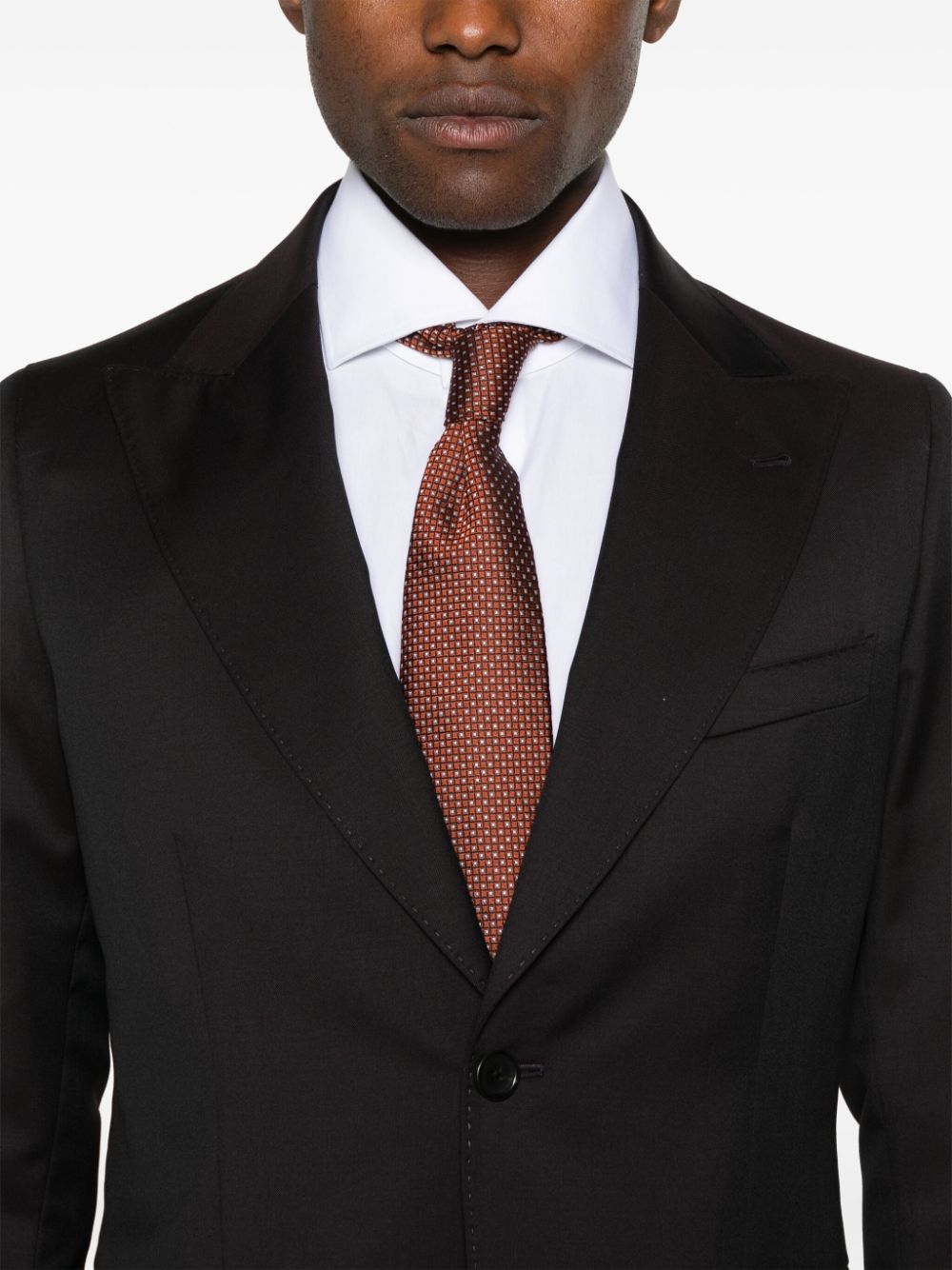 Shop Reveres 1949 Single-breasted Virgin Wool Suit In Brown