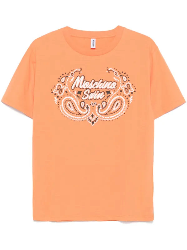 MOSCHINO 売れ筋商品|||モスキーノ Tシャツ トップス レディース T-shirts Orange MOSCHINO Logo Print T-Shirt, Orange – OZNICO