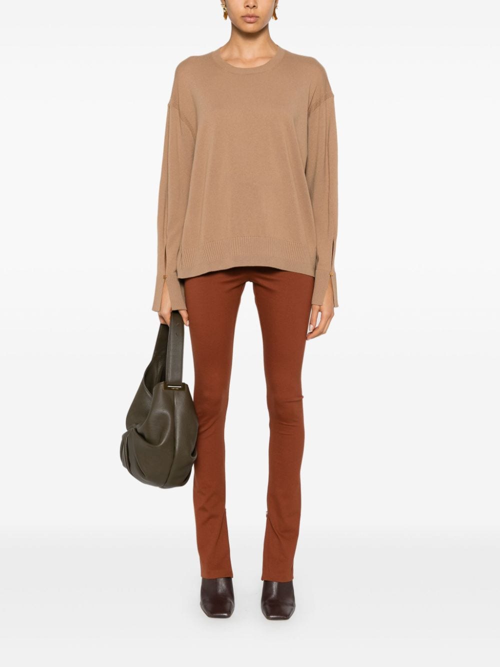 Shop Stella Mccartney Fine-knit Sweater In Brown