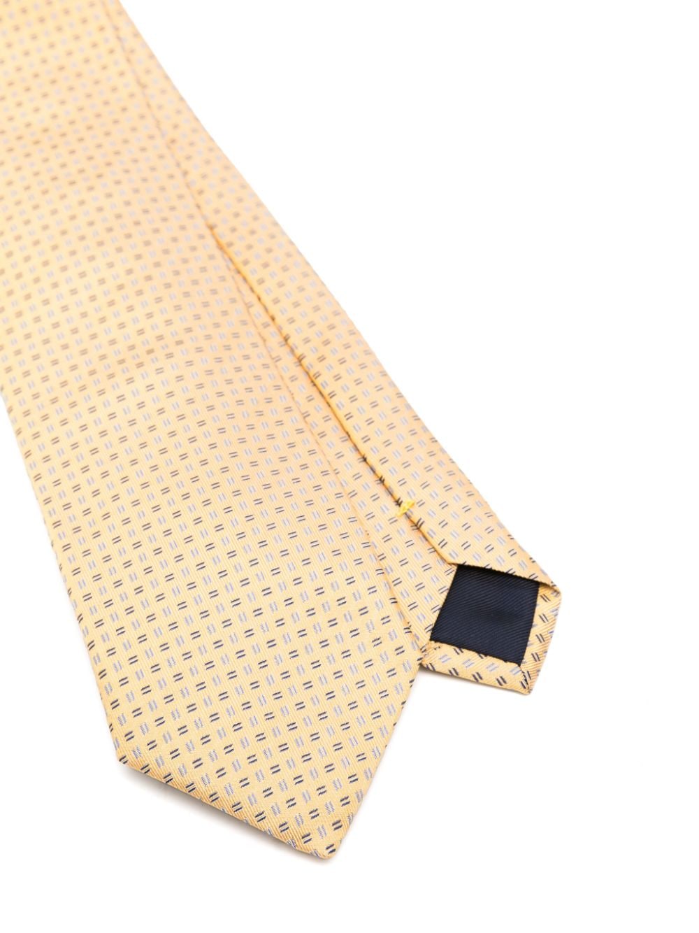 Shop Corneliani Geometric-jacquard Tie In Yellow