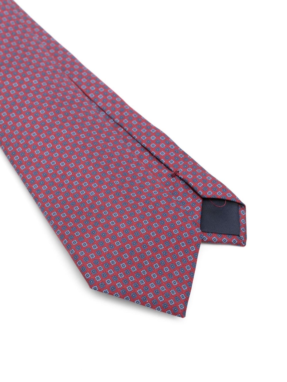 Corneliani Stropdas met bloemenprint - Rood