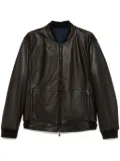 Corneliani leather bomber jacket - Brown