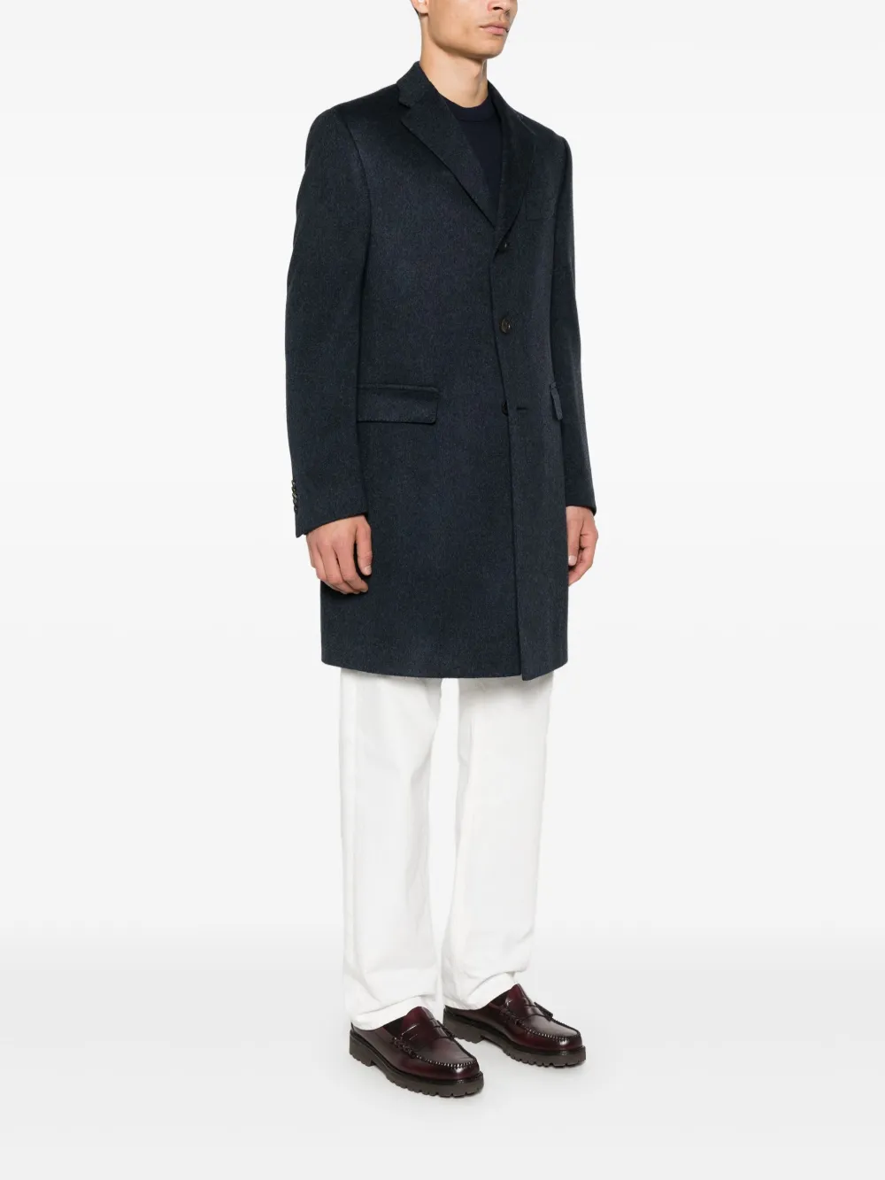 Corneliani Jas met geborsteld effect Blauw
