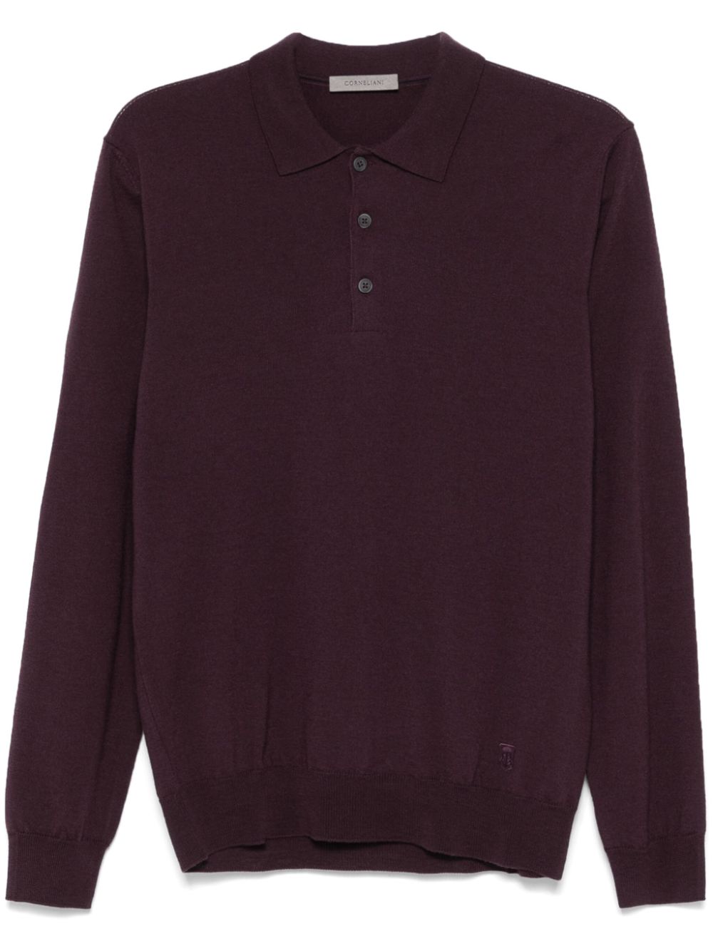 Shop Corneliani Virgin Wool Polo Shirt In Violett