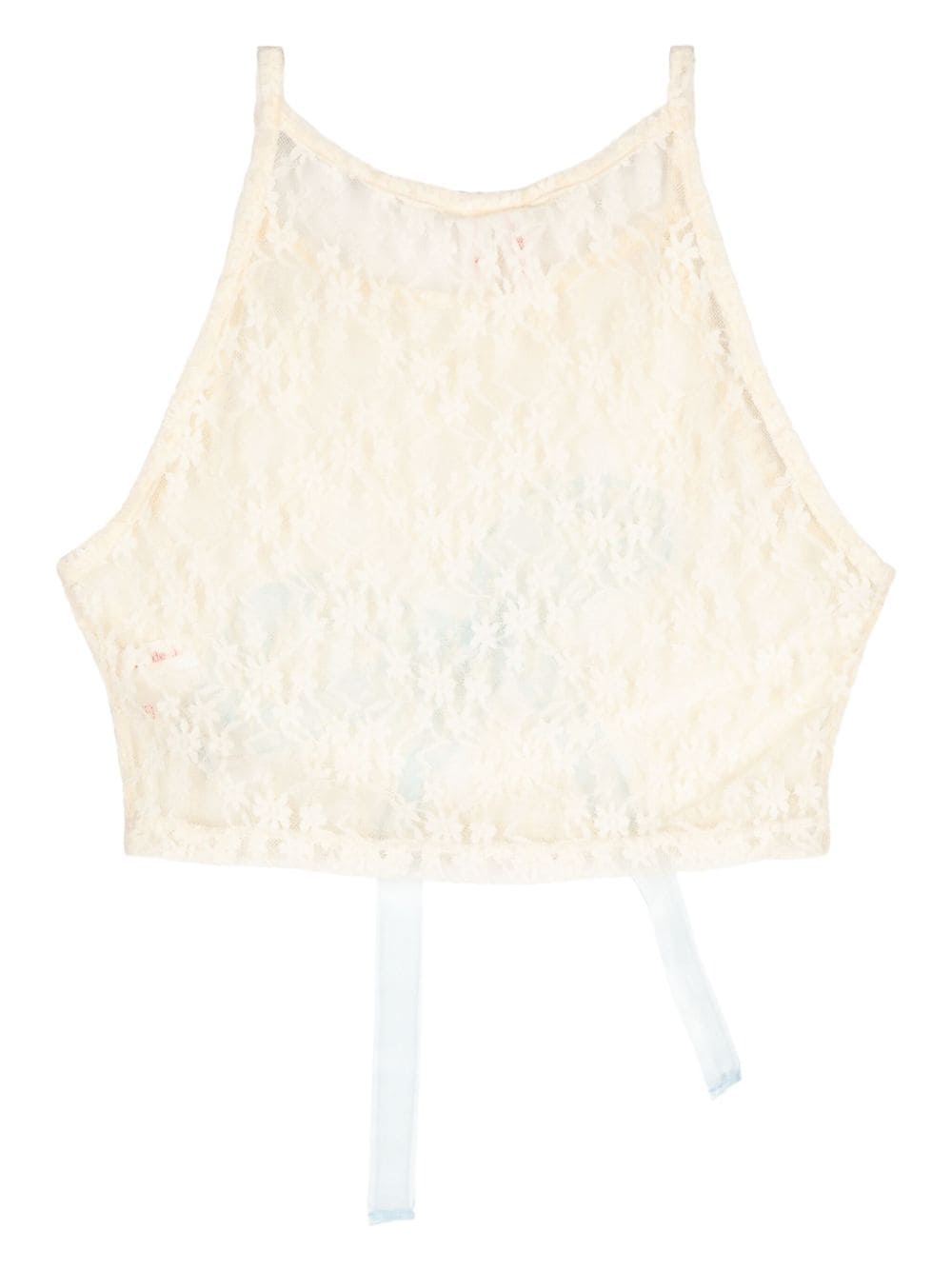 Shop Yuhan Wang Bow Lace Tank Top In Neutrals