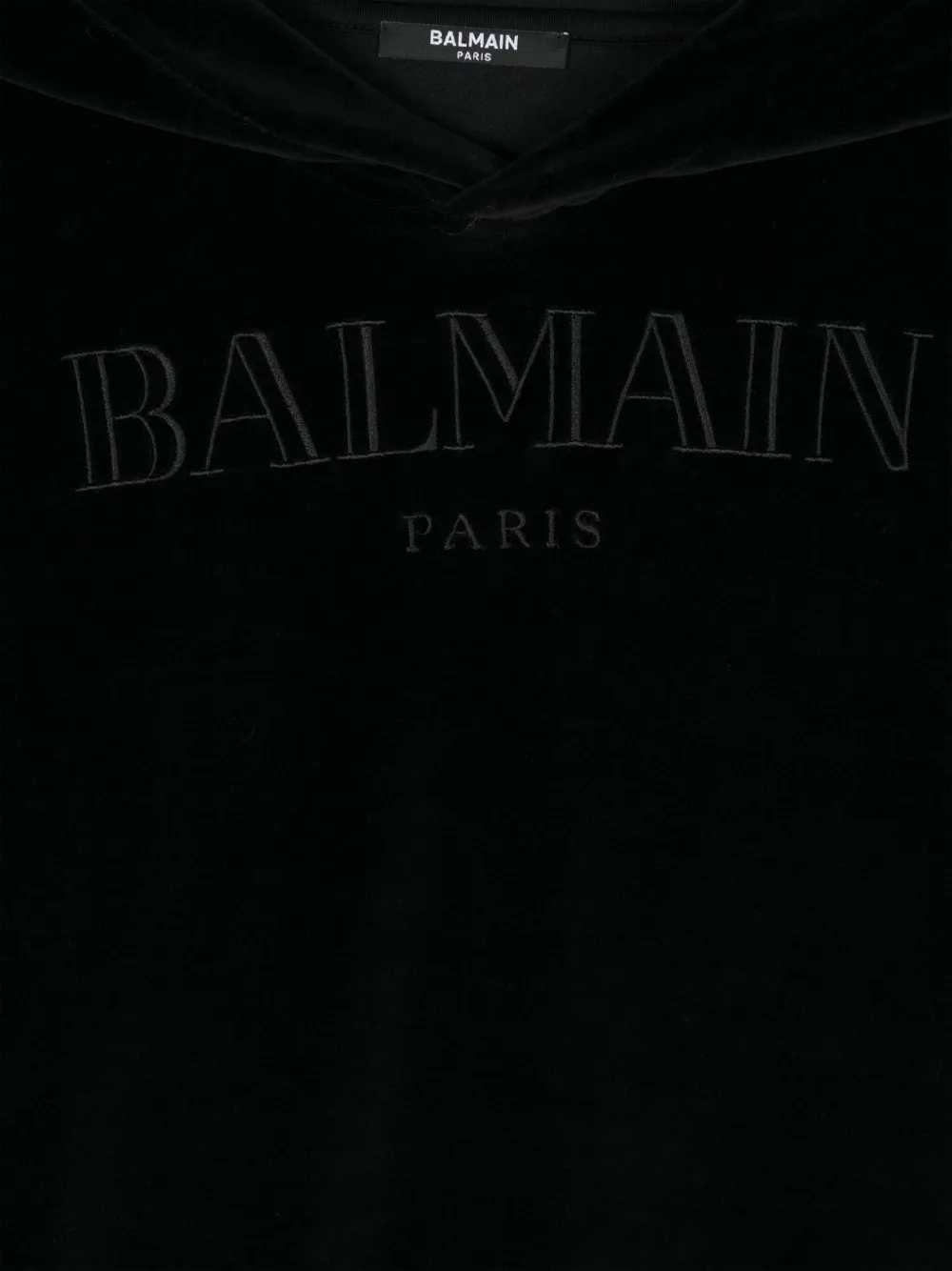 Balmain Kids Hoodie met geborduurd logo Zwart