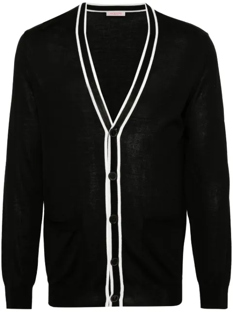 Valentino Garavani  contrasting-trim virgin wool cardigan