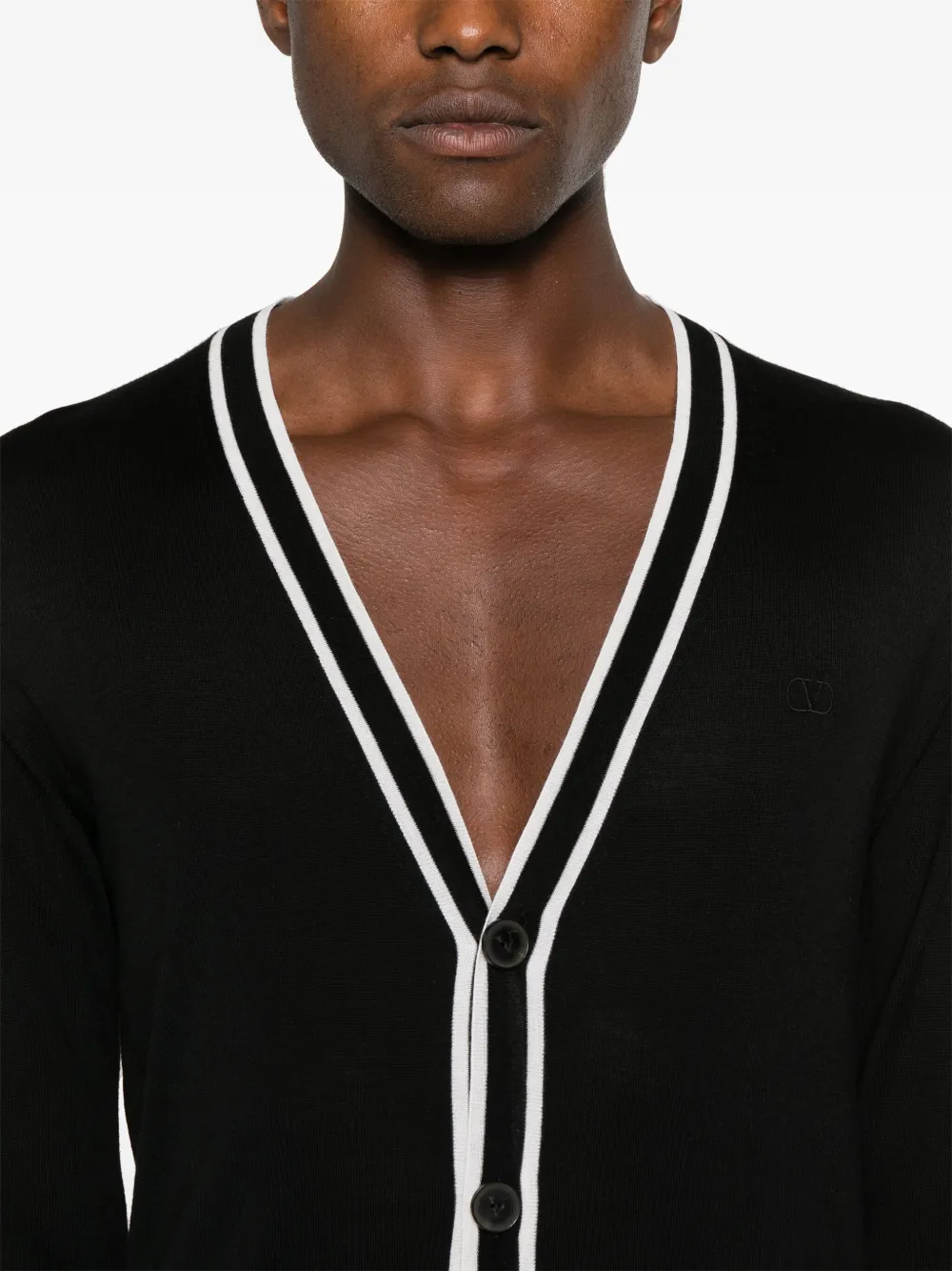 Valentino Garavani Vest met contrasterende afwerking van scheerwol Zwart