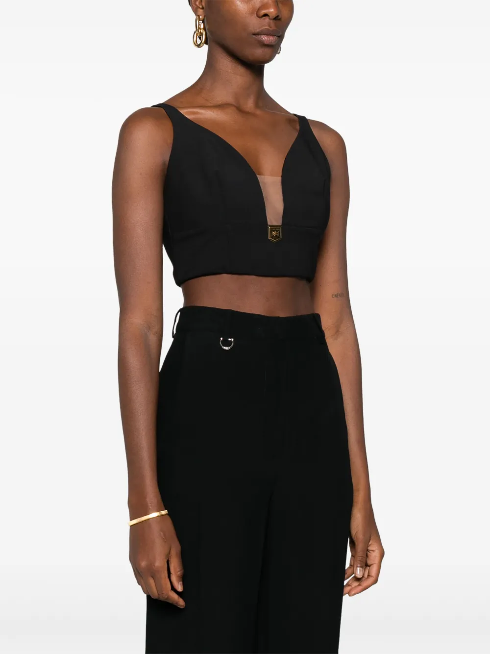Elisabetta Franchi Brassière à Col v Noir FARFETCH FR
