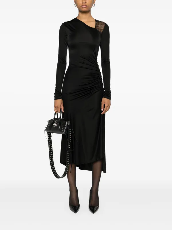 givenchy black lace dress Givenchy Black Lace Detail Rib Knit Mini Sweater Dress S