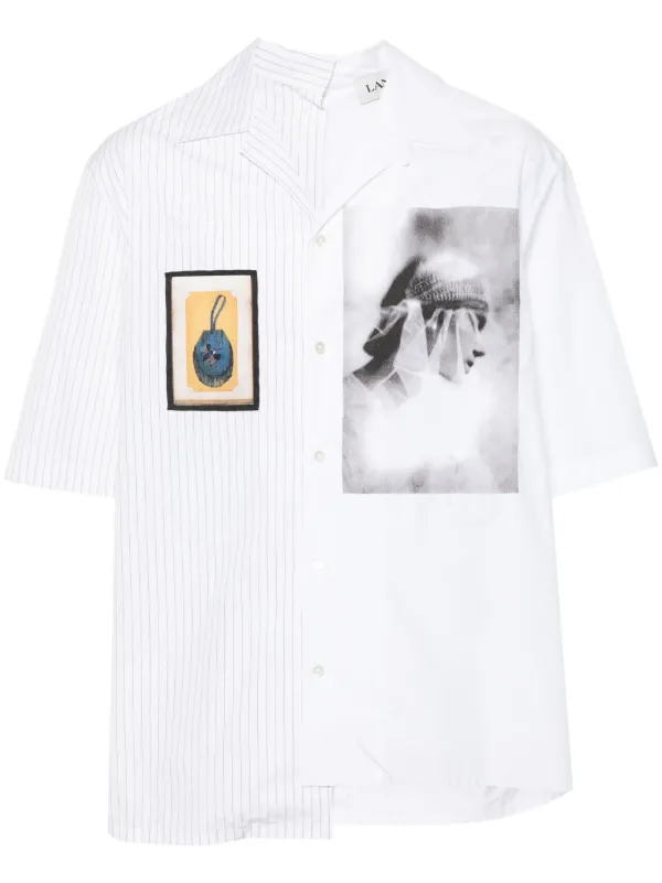 Lanvin Off-White Printed Asymmetric Shirt Lanvin