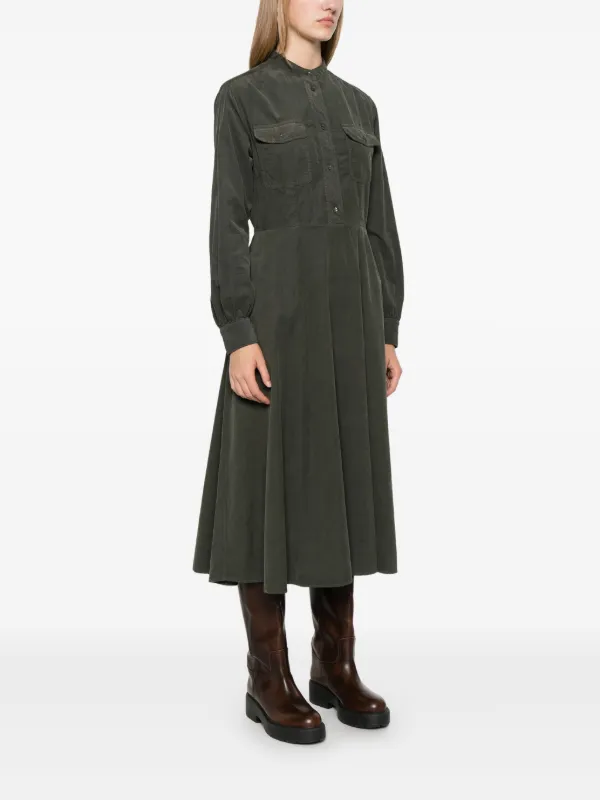 green corduroy midi dress Corduroy Dress, Green Corduroy Midi Dress, A Line Dress, Corduroy Dress  With Lace, Long Sleeve Dress, Spring Autumn Dress, Party Dress C4464