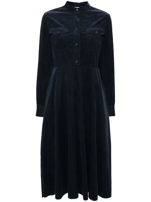 ASPESI Corduroy Midi Dress Blue FARFETCH