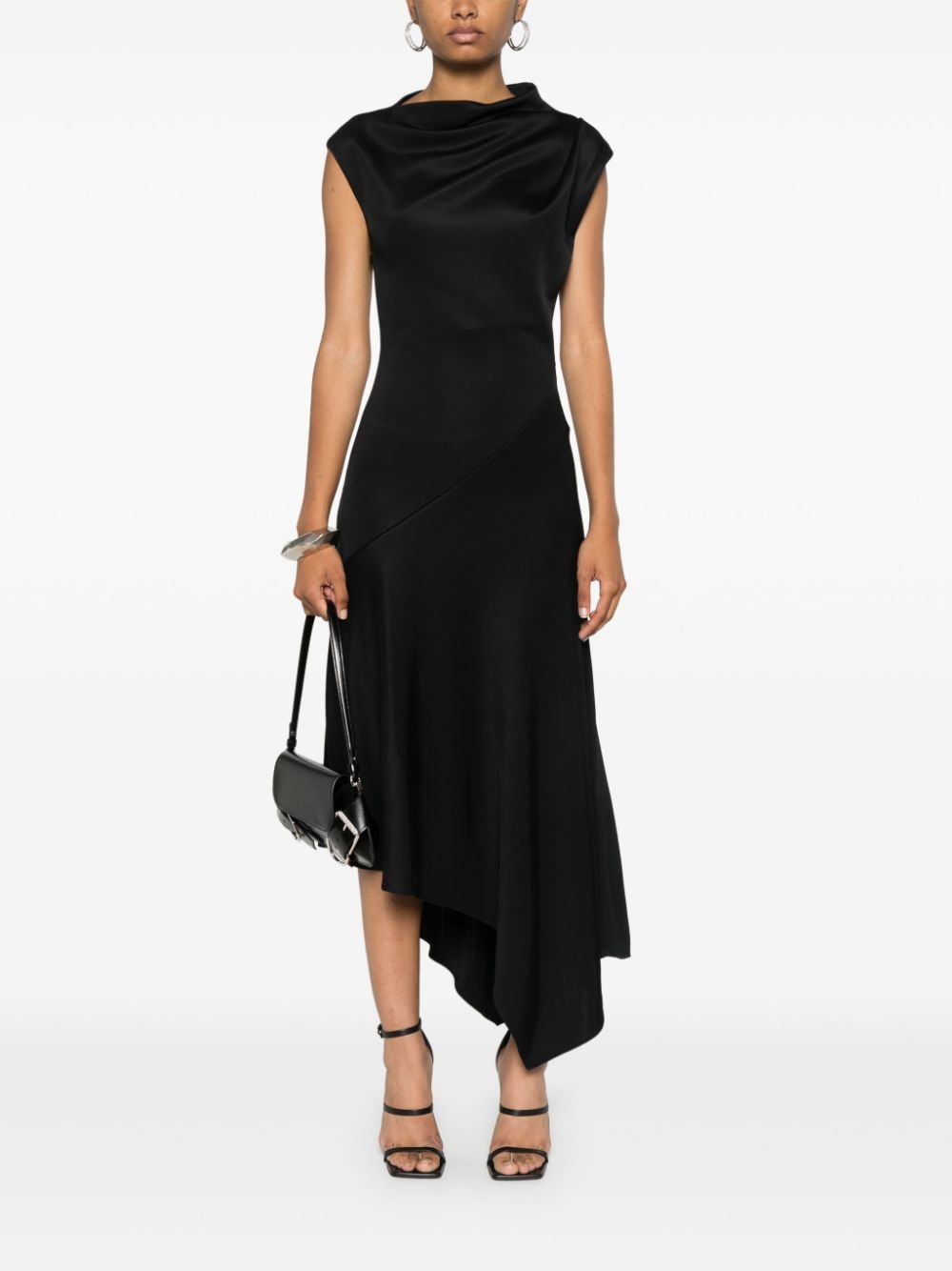 Alexander McQueen Asymmetrische mouwloze maxi-jurk - Zwart