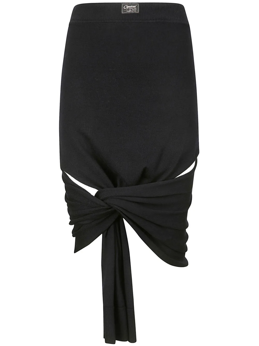 Coperni logo-patch wool midi skirt Women