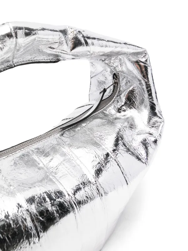 KHAITE Olivia Metallic Leather Tote Bag Silver FARFETCH EG