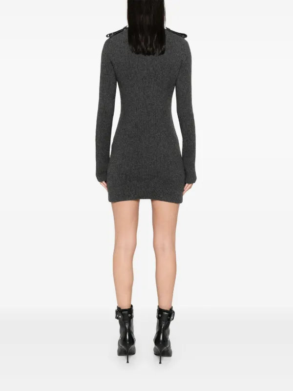ワンピース Alexander McQueen Ribbed mini dress Grey Alexander McQueen Ribbed roll-neck Mini Dress | Grey | FARFETCH