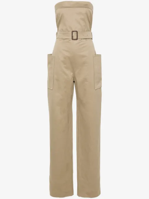 Saint Laurent jumpsuit strapless con cinturón