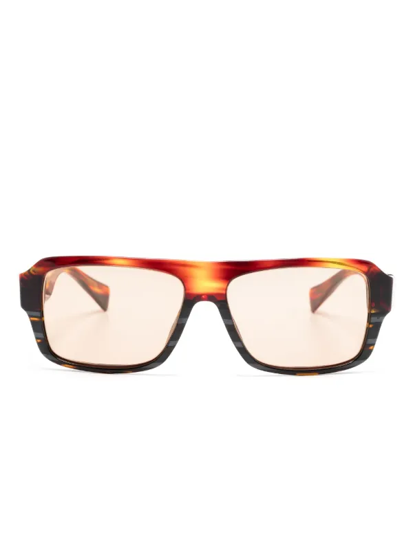 Alain Mikli Lunettes De Soleil a Effet Ecailles De Tortue Farfetch