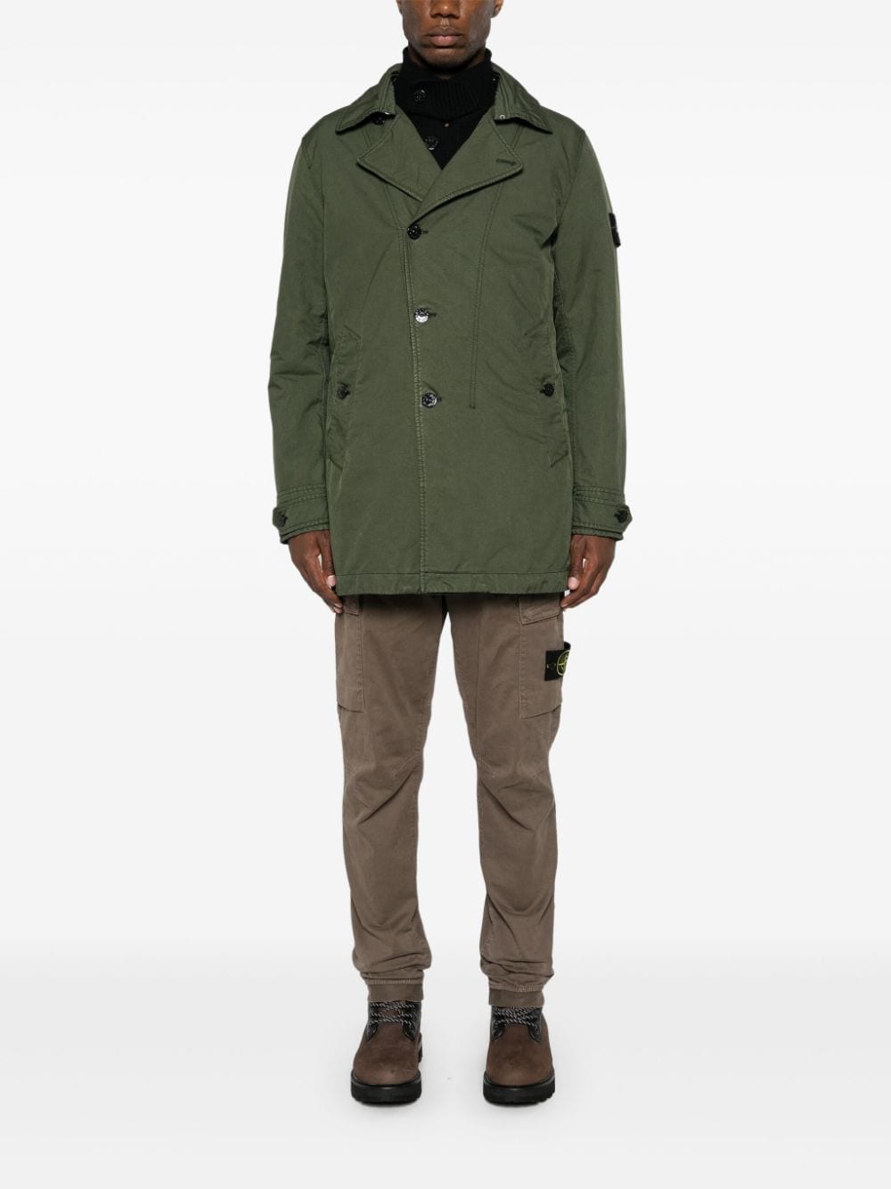 Stone Island Korte jas met Compass-logopatch - Groen