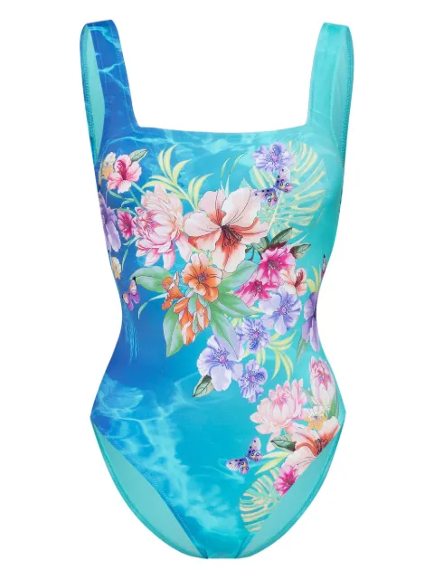 Johnny Was Water Tropic square-neck swimsuit 