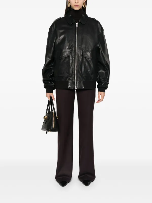 The Frankie Shop オーバーサイズレザージャケット XS/S THE FRANKIE SHOP レザー オーバーサイズジャケット | NET-A-PORTER