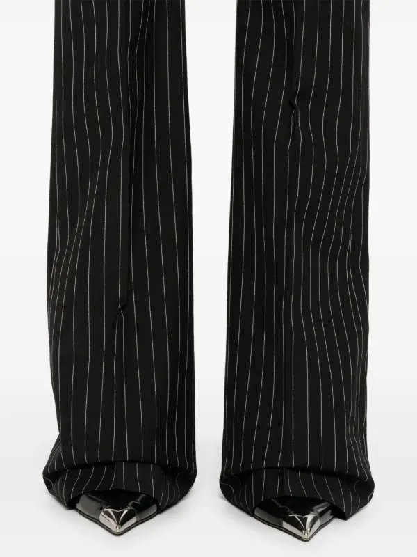 パンツ Mcqueen Tailored Black Pinstripe Pants With Ironed Pleats Alexander Mcqueen Mcqueen Tailored Black Pinstripe Pants