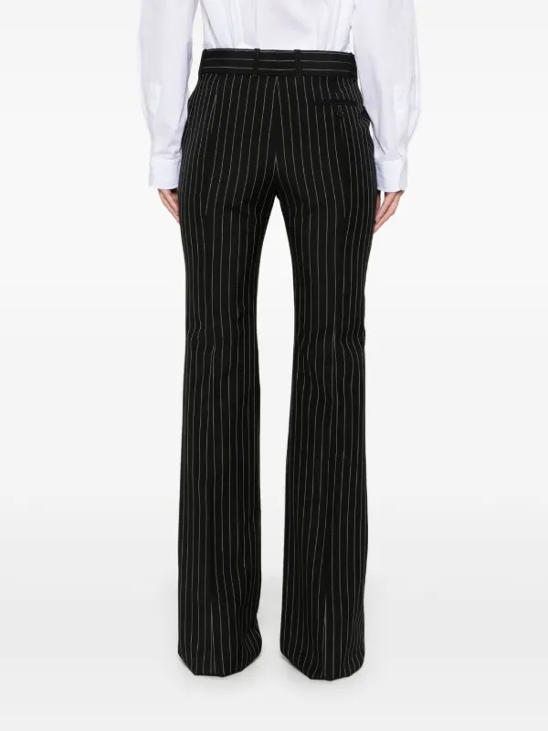 パンツ Mcqueen Tailored Black Pinstripe Pants With Ironed Pleats Pinstripe Trouser | ALEXANDER MCQUEEN | elysewalker